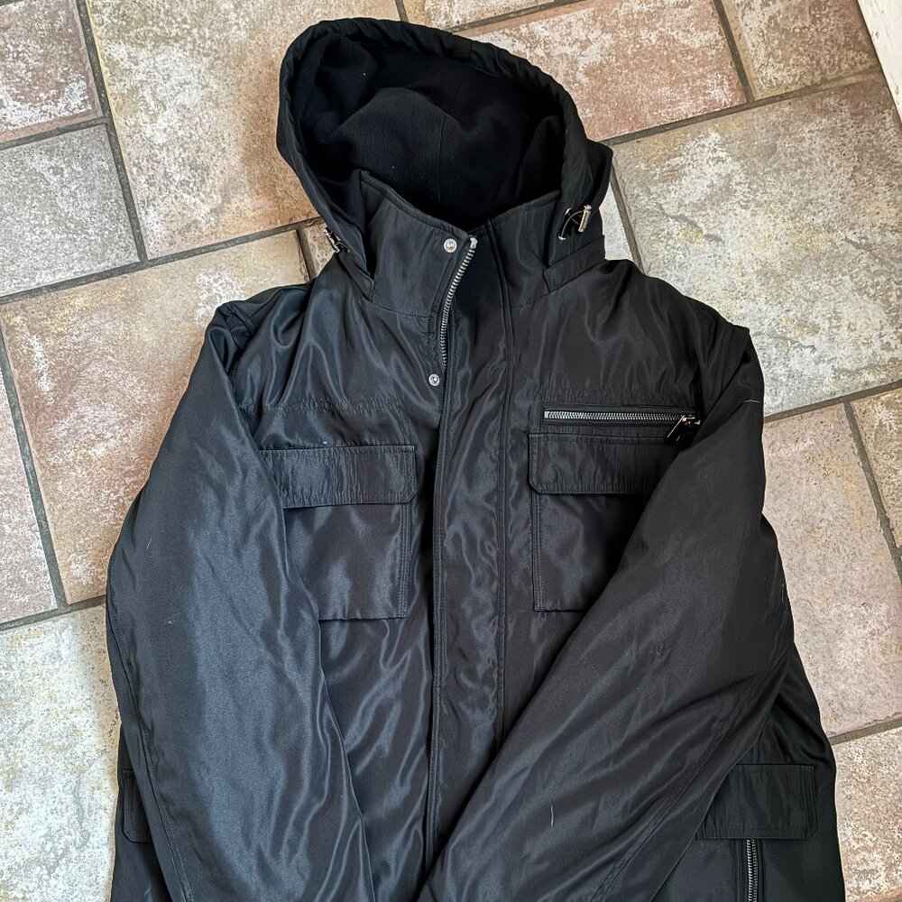 Roundtree & Yorke Black Hooded Winter Coat • Men’s XL • Like New